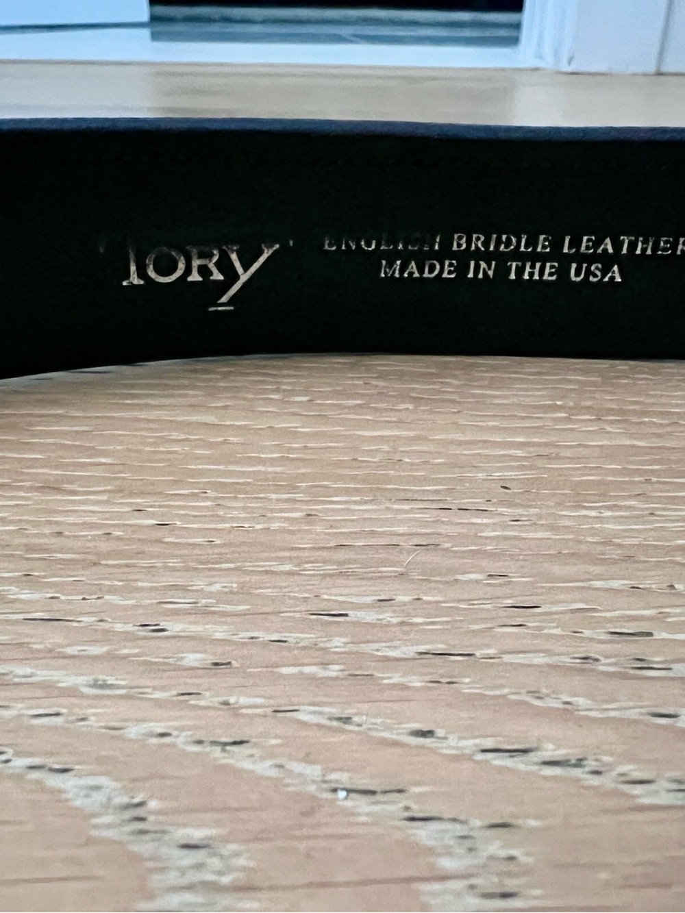 Tory Black Leather Equestrian Spur Belt, Size 36 - Picture 3 of 3